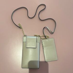 Chic Cream Crossbody Phone Bag with Card Holder